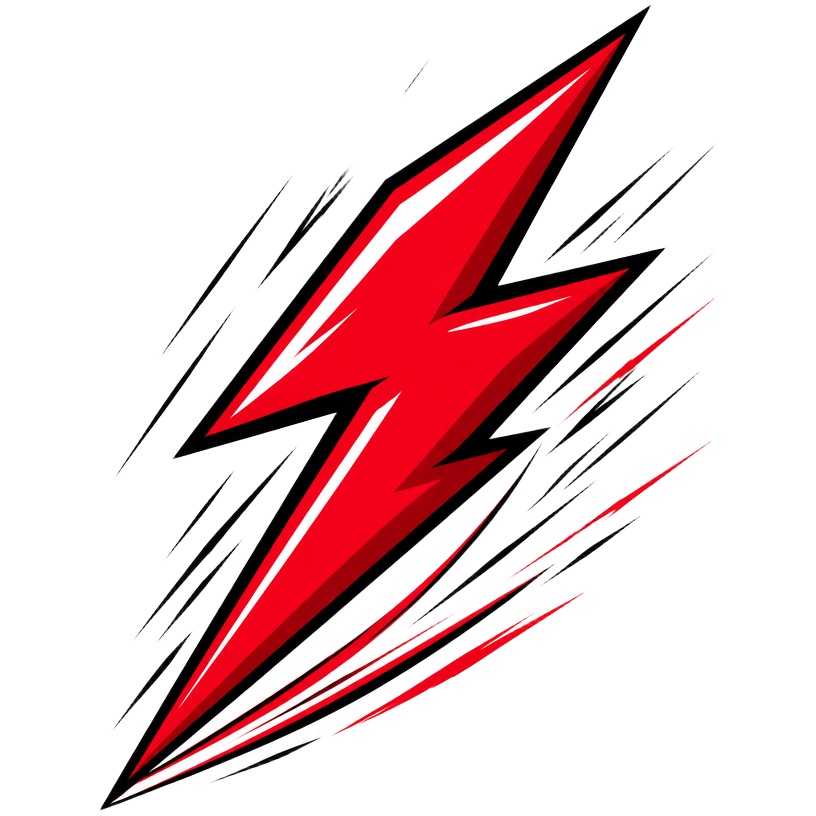 Raio vermelho com linhas de velocidade de anime